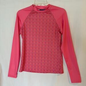 Cabana Life Women's Pink Tile Rashguard Swim Shirt Size S Swim Summer